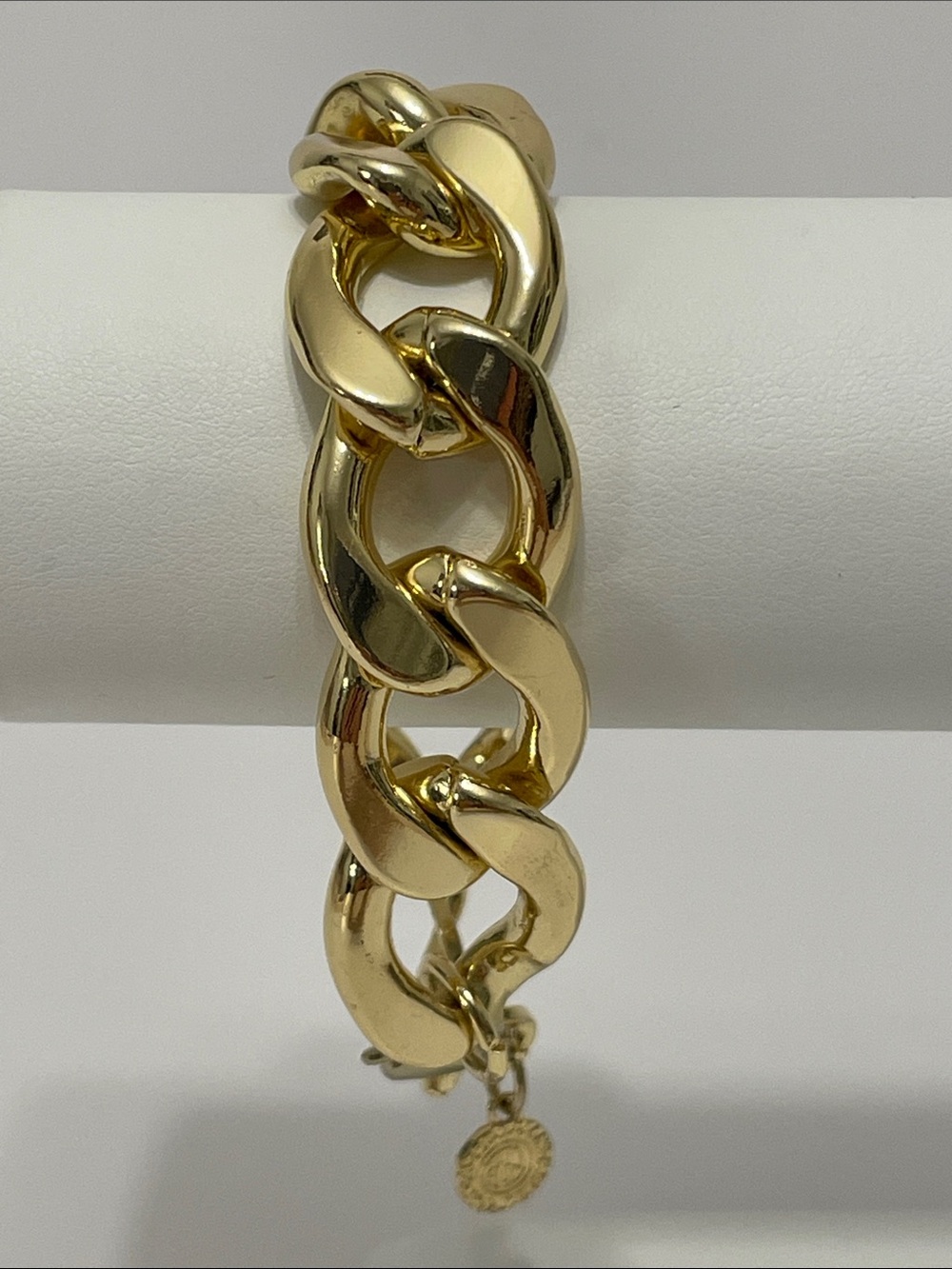 R.J. Graziano Gender Neutral Gold-Tone Curb/Cuban Link Chain Bracelet